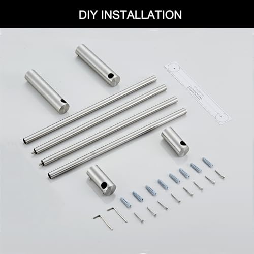 Towel Racks for Bathroom, NEWRAIN 30 inch Double Bath Towel Bar Wall Mounted, Stainless Steel Kitchen Towel Holder, Brushed Nickel Towel Rod Towel Rail Hange - color: Brushed Nickel, style: Double Bar