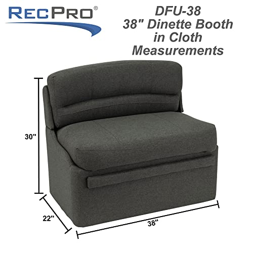 RecPro Charles 38" RV Dinette Booth with Storage | Cloth | Converts to Bed | Dining Room | Furniture (2 Booth, Fossil) - color: Fossil, size: 2 Booth