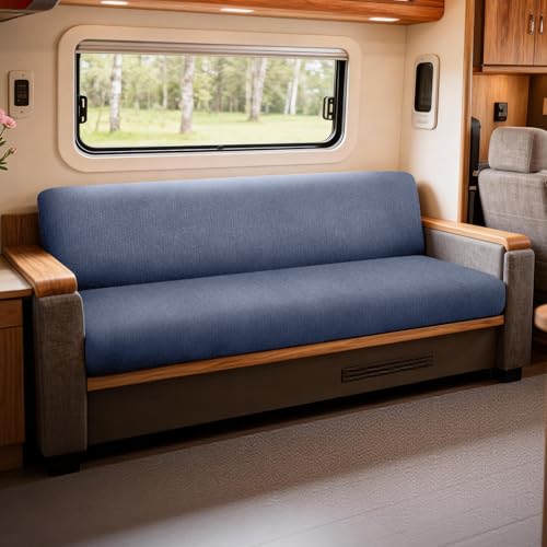 Waterproof RV Dinette Cushion Covers - Stretch Seat Slipcover, Washable RV Couch Cover Designed for Camper Car Bench (Sofa 1 Backrest Cover & 1 Bench Cover, Blue Grey) - color: Blue Grey, size: Sofa 1 Backrest Cover & 1 Bench Cover