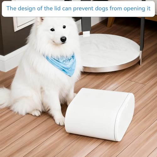 Yieach White 3.17 Gallon Slim Small Bathroom Trash Can with Lid,12L Plastic Thin Trashcans and Covered Wastebasket,Pet or Dog Proof Garbage Can for Bedroom,Rv,Dorm,Office and Lidded Bathroom Trashcan - color: White, style: Pack of 1