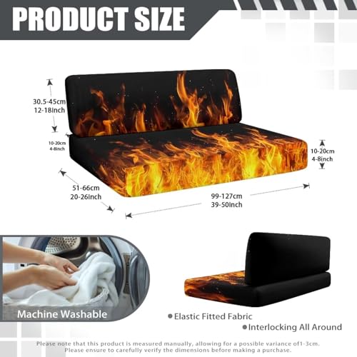 SEANATIVE Flame RV Couch Cushion Cover Super Stretch Sofa Slipcover Non Slip Soft Couch Sofa Cover Washable Camper Furniture Protector Replacement Car Bench Cover - color: Flame