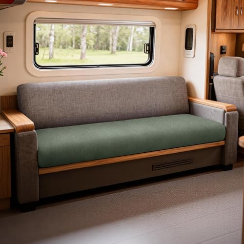 Waterproof RV Dinette Cushion Covers - Stretch Fabric Camper Seat Slipcover Replacement, Washable RV Couch Cover Designed for Camper Car Bench (Sofa 1 Bench Cover, Green) - color: Green, size: Sofa 1 Bench Cover
