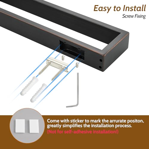 Sayayo Oil Rubbed Bronze Towel Bar for Bathroom, 10 Inch Hand Towel Holder Wall Mount Square Towel Ring SUS304 Stainless Steel Towel Rack - color: Oil Rubbed Bronze, size: 10 INCH