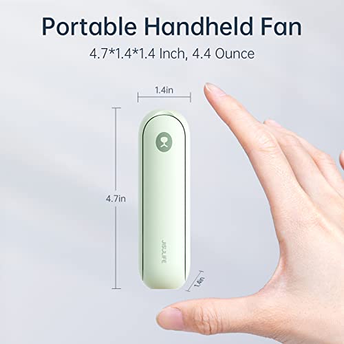 JISULIFE Portable Handheld Fan, Mini Personal 3-In-1 with Power Bank&Flashlight, 12-19 Hrs USB Rechargeable Battery Pocket Fan for Travel/Summer/Vacation/Concert, Essential Gifts for Men/Women-Green - color: Mint Green