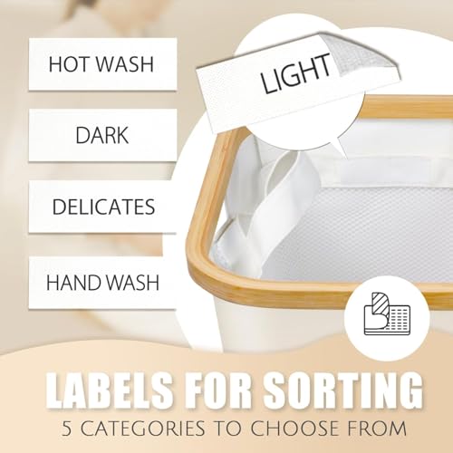 Extra Large 3 Section Dirty Clothes Laundry Basket with Lid, Dirty Clothes Hampers with Removable Bags for bedroom and Laundry Room, Beige - color: Beige, size: 145L