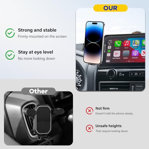 Car Phone Holder Custom for 2021-2024 Armada & 2022-2024 QX80 12.3-inch Screen Auto Interior Accessories Decoration Mobile Cell Phone Mount Bracket with Hands-Free & 360°Rotation - size: 2021-2024 Armada & 2022-2024 QX80 12.3-inch