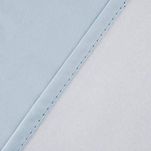 Diamond Home Linens 2 Piece 100% Blackout Insulated Rod Pocket Kitchen Curtain Tiers Set for Small Windows 36" Long-Light Blue - color: Light Blue, size: 27"W x 36"L (Pack of 2)