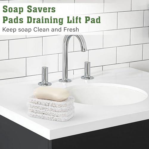 4 Pack Soap Holder Pad,Soap Holder for Kitchen & Bathroom,White Non-Slip Soap Lifting Pads for Soap Dish - color: White Soapdish Pad