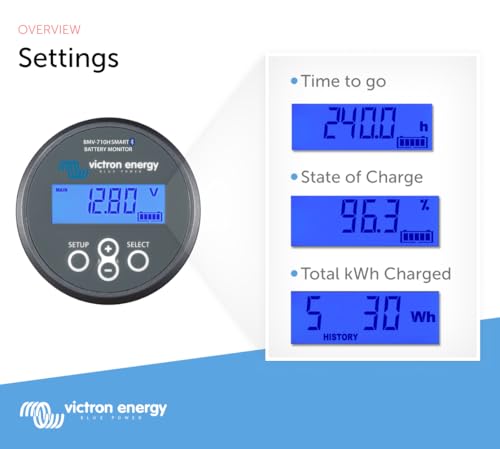 Victron Energy BMV-710H Smart Battery Monitor with Shunt - 60-385 VDC - Display and Bluetooth - Grey - style: BMV 710H Smart - Bluetooth + High Voltage