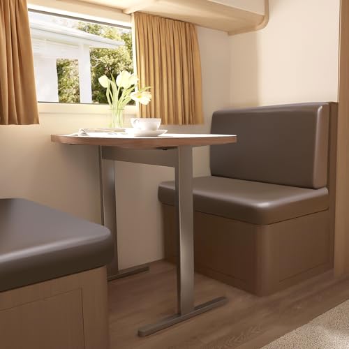 FUANGUI RV Dinette Cushion Covers, Waterproof PU Leather Stretch Camper Booth Seats Replacement RV Cushion Covers Washable Sofa Furniture Protector - color: Pu-coffee Color