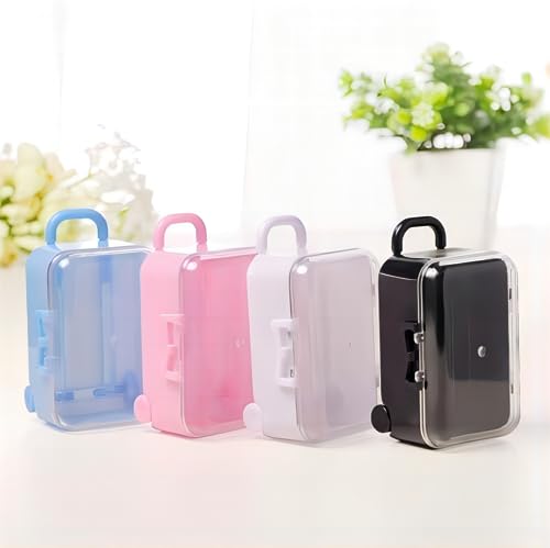 4PCS Mini Plastic Travel Suitcase Boxes Suit for Wedding Party Decoration, Handbag Luggage Storage Box, Mini Luggage,Suitcase Gift Box