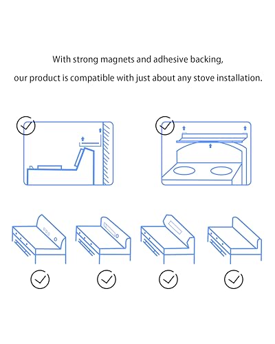 SZJHXIN 4X Strong Magnetic Stove Top Shelf, Adjustable 15-30 Inches, Fits Various Stove Lengths, Kitchen Organizer, Holds Spices, Condiments and BBQ Sauces (White) - color: White