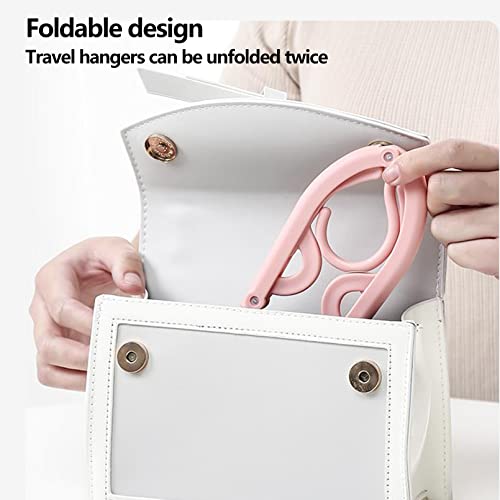 24 PCS Travel Hangers,Portable Folding Clothes Hangers with Clips,Foldable Clothes Drying Rack for Travel,Plastic Foldable Non Slip Clothing Hangers,4 Colors