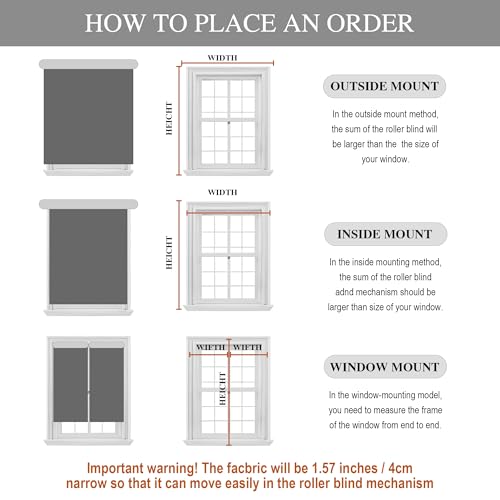 NICETOWN No Drill Thermal Insulated Curtain Grey 42" W x 63" L, Self-Adhesive Adjustable Privacy Blackout Window Cover for Bedroom, Living Room & Rental Apartment, 1 Panel - color: Grey, size: 42"W x 63"L (Pack of 1)