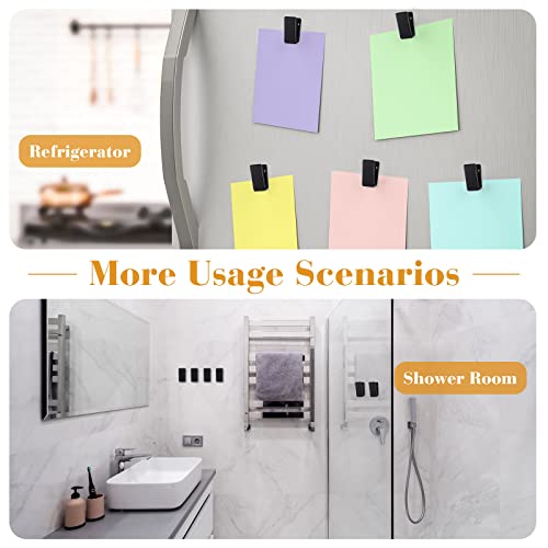 30 Pieces Self-Adhesive Clips Wall Tapestry Clips Sticky Plastic Photo Small Hanging Spring for Poster Photo Wall Teacher Student Home Applications(Black) - color: Black