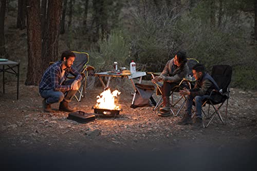 Rio Brands Compact Expandable Outdoor and Camping Aluminum Roll-Top Heat Dissipating Picnic Table, Silver, 2 in 1