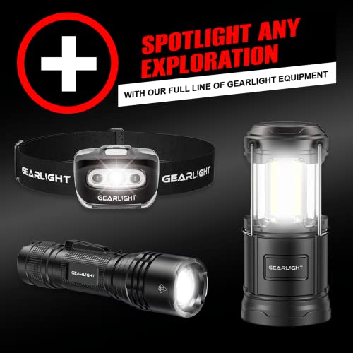 GearLight LED Flashlight Bright, Zoomable Tactical Flashlights with High Lumens and 5 Modes for Emergency and Outdoor Use -Camping Accessories -S1000 - S1000-1 Pack, (Batteries Included) - color: 1 Pack, (Batteries Included)