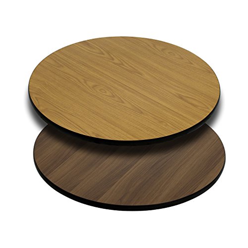Flash Furniture Glenbrook 30" Round Table Top with Natural or Walnut Reversible Laminate Top - color: Natural/Walnut, size: 30" Round