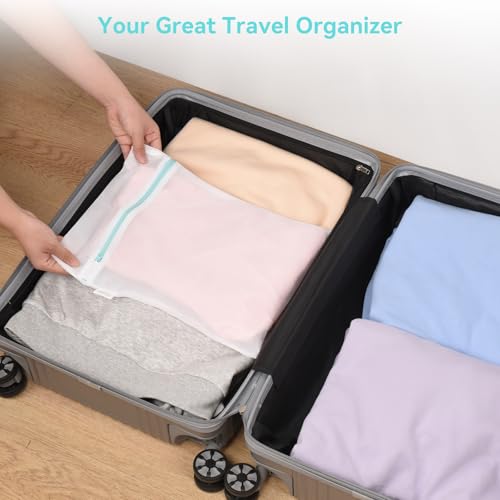 OTraki Mesh Laundry Bag for Delicates 12x16 inch Small Laundry Wash Bags for Washing Machine with Reinforced Zipper for Delicates Bra Socks Underwear, Don't Drying, Melting 140-176℉ White | Laundry Wash Bags for Washing Machine with Reinforced Zipper for