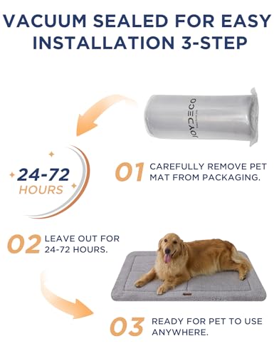 Joydeco Low Profile Dog Crate Mat Reversible Bed Pad, Washable Dog Pad Mat with Ultra Soft Fleece, Compact Design Kennel Beds Mats for Medium Small Pets, 29" x 21" Dark Gray