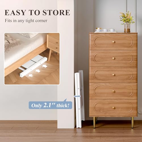 2 Step Ladder, Folding Step Stool with Wider Pedal, Anti-Slip Feet & Non Slip Stripes, Aluminum Sturdy Material, 300Lbs Capacity, Elegant Look of Modern White Better Matches Your Home - color: White, size: 2 Step