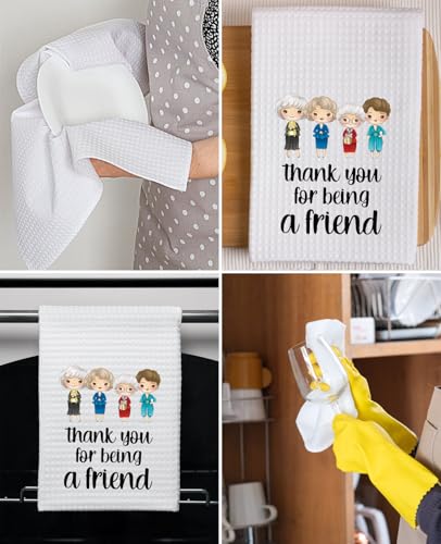 Advivio Funny Golden Girls Kitchen Flour Sack Tea Towels, Golden Girls Merchandise Dish Towels, Friendship Birthday Gifts for Women Besties Mom Grandma - color: Thank You Towels