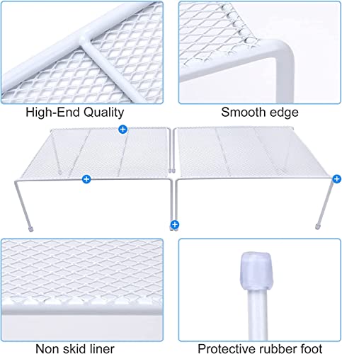 SIBAO Set of 2 Mesh Kitchen Shelves Cabinet Storage Shelf Rack (13.1 x 10.2 Inch) ,Kitchen Bathroom Pantry Cupboard Desk Home Office, Fridge, Cabinet, Bathroom Cupboard (White) - color: White