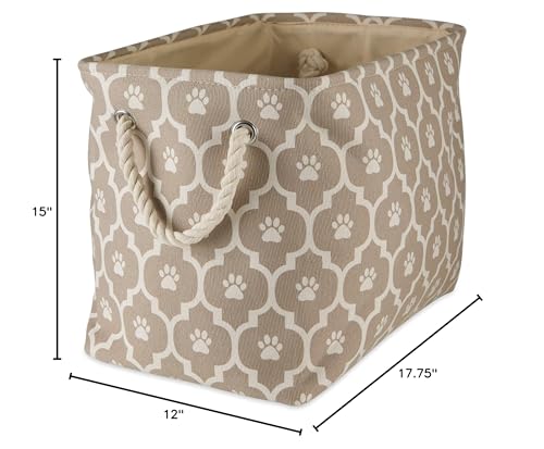Bone Dry 6192 Pet Storage Collection Lattice Paw Print, Large Rectangle, Stone - color: Stone, size: Large Rectangle