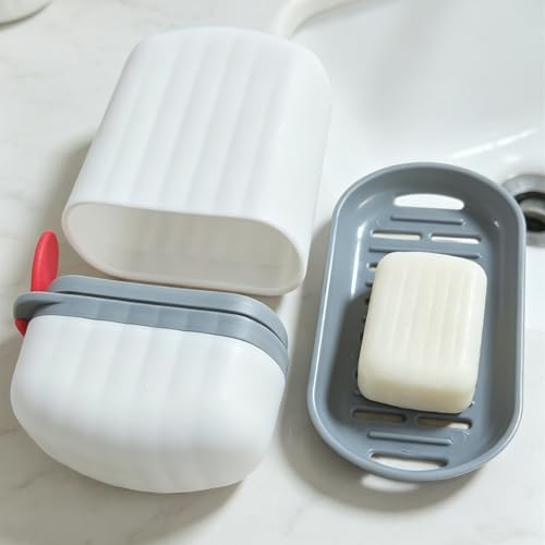 Travel Soap Case and Toothbrush Travel Case Portable Soap Holder Toothbrush Holder with Cover Leakproof Soap Container for Trip Bathroom Camping Gym Outdoor (Blue) - color: Blue