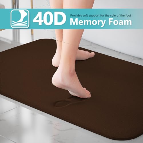 RUN HELIX Bathroom Rugs Sets 3 Piece, Soft Absorbent Memory Foam Bath Mats Set, Dry Fast Bath Mat, Machine Washable Bath Rug Set for Bathroom (Chocolate) - color: Brown