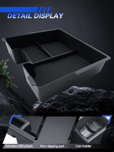 for Model 3 Center Console Organizer Armrest Tray Middle Storage Box Insert Container Durable ABS Plastic Accessories 2024 2025 - size: for 2016-2026 Nissan Titan
