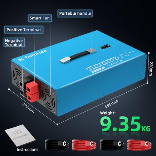 5000W Pure Sine Wave Power Inverter Voice Control AI Voice Assistant Support English 12V to 120V 60HZ with LCD Display, USB Port, for Car Home Laptop Truck - size: 5000W-12V