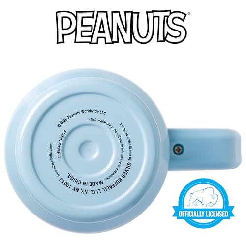 Silver Buffalo Peanuts Gang Charlie Brown, Snoopy, Woodstock, Lucy, Sally, Linus, Double Walled Stainless Steel Tumbler with Handle, Straw, and Straw Cap, Fits in Standard Cup Holder, 40 Ounces - color: Peanuts Gang Charlie Brown
