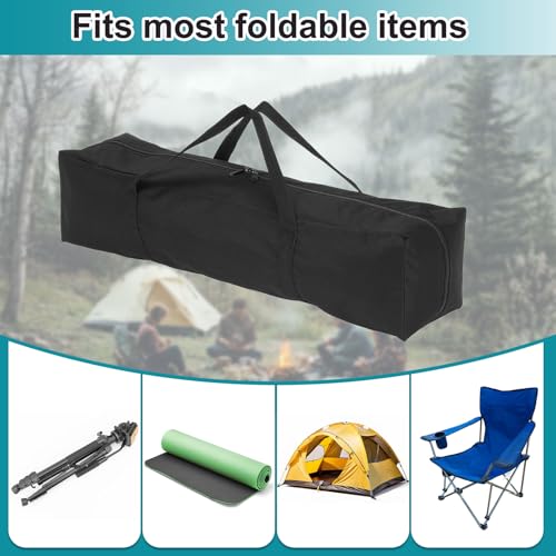 HARFINGTON 2pcs Camping Chair Replacement Bag 25.6" x 5.9" Folding Chair Carry Bag Oxford Cloth Storage Tent Bag with Handle Strap for Travel Outdoor Camping Sports, Black - size: 25.6" x 5.9"