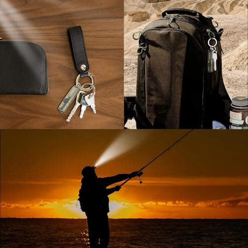 S15 Rechargeable Keychain Flashlight,650 High Lumen EDC Flashlight,Super Bright LED Mini Flashlight Be Suitable for Camping, Hiking,Outdoor Activities,Emergency(Khaki 6500K) - color: Khaki