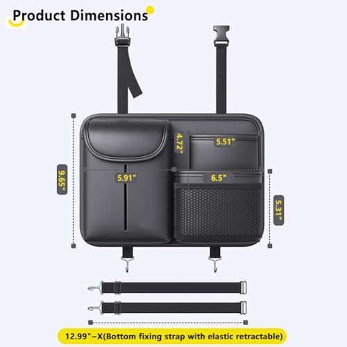 Tumecos Car Seat Back Storage Bag,Backseat Organizer with Tissue Box, Large Capacity Rear Seat Storage Pocket, Universal for Most Vehicles - style: Style A