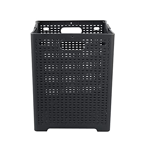 Kekow 1-Pack 42 L Plastic Collapsible Laundry Basket, Gray | Folding Laundry Hamper