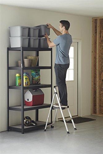 COSCO 2 Step Lite Solutions Folding Step Stool, Aluminum/Black - style: 2 Step