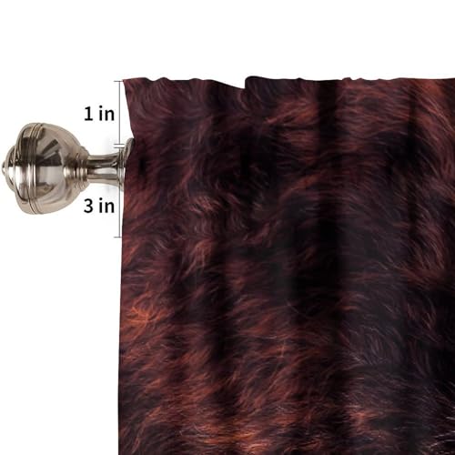 Cowhide Print Kitchen Valance, Western Farm Animal Fur Rustic Farmhouse Brown White Cow Print Blackout Short Window Treatment for Kids Boys Girls Teens Bedroom Living Room, 54x18inch - color: Cowhide-5