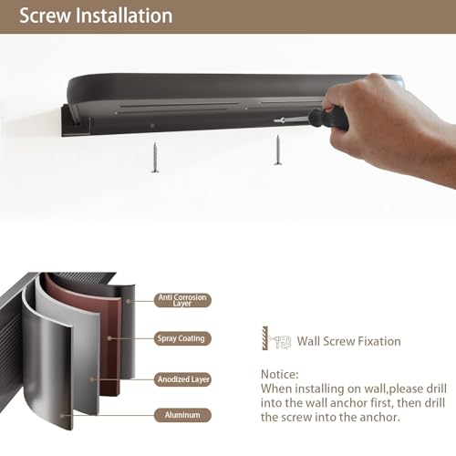 RV Aluminum Foldabling Shelf-Hidden,Small Folding Wall Shelves for Bathroom,VR,Campers,Kitchen.90°Folding Shelves for Room Wall,Waterproof and Space-Saving Foldable Shelf for Bathroom (2)