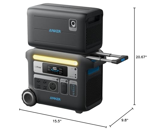 Anker SOLIX F2000 Portable Power Station, PowerHouse 767 and 760 Expansion Battery, 4096Wh LiFePO4 Battery with 4 AC Outlets Up to 2400W, GaNPrime Solar Generator for Home, Outdoor Camping, RV - style: 760 Expansion Battery+F2000