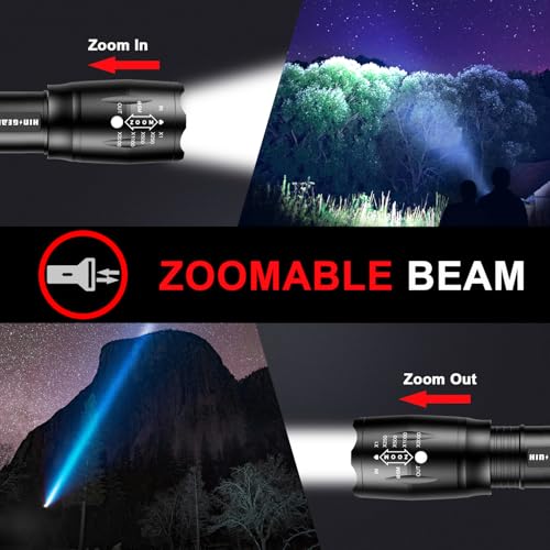 1 Mode Flashlights 6 Pack, Bright Zoomable LED Tactical Flashlight High Lumens, Water Resistant Portable Pocket Flash Light for Emergency, Camping Essentials, Gift - SL2000 - size: 6 Pack