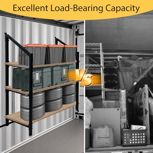 Shipping Container Shelving - 21in*58in, Industrial Cargo Trailer Shelving, Porous Adjustable interlayer spacing , Suitable for Container, Storage, Garage,Easy Installation(2 pcs) - size: 21(W)*58(H) inch - 2PCS