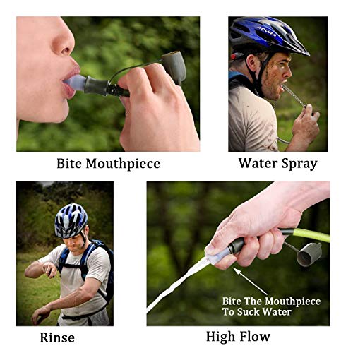 HEIKLN Hydration Bladder 1.5L-2L-2.5L-3L,Leak Proof Water Reservoir, BPA Free Military Water Storage Bladder Bag Hydration Pack Replacement Easy Clean for Bicycling Hiking Camping Hunting Running - color: 2L Green