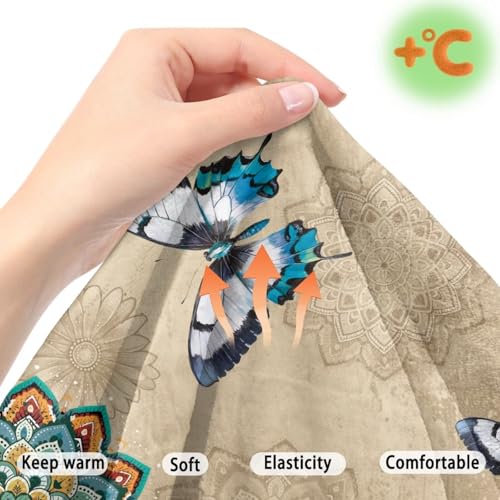 Boho Mandala Butterfly Pattern 2 Pcs RV Dinette Cushion Covers Anti-Slip Camper Cushion Slipcover Pet-Friendly RV Couch Cover Sofa Slipover for Travel Trailer Couch - color: Boho Mandala Butterfly