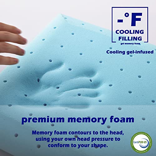 Ultra Thin Memory Foam Pillow, Thin Pillow for Sleeping, Cooling Low Profile Pillow for Stomach and Back Sleeper with Neck Pain (3-inches Height, White)