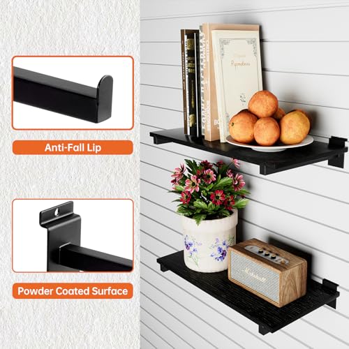 Wood Slatwall Shelves, Slat Wall Shelf Slatwall Acccessory for Garage, Home Improvement, Retail Display (6, 16''x8'') - size: 16''x8''