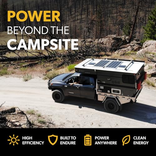 Go Power Overlander Charging Kit 200W - 12V Solar Panel Kit w/ 30-Amp Bluetooth® PWM Controller, Expandable Up to 600W, Includes 2X 25ft Solar Output Cables (Male and Female) for RV & Dry Camping Use