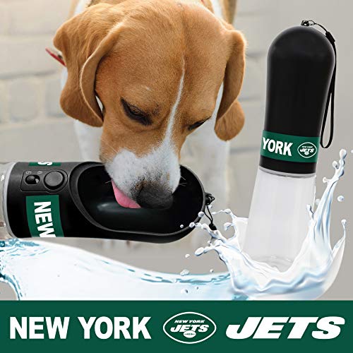 Dog Water Bottle. NFL New York Jets PET Water Bottle. Best Cat Water Bottle. Water Fountain Dispenser for Dogs & Cats. - color: New York Jets
