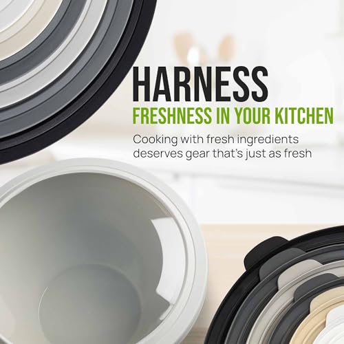 Zulay Kitchen 12 Piece Plastic Mixing Bowls with Leak-Proof Lids Set - Microwave and Freezer Safe Kitchen Mixing Bowls for Preparing, Serving and Storing - Large Nesting Bowls (Midnight Ombre) - color: Midnight Ombre